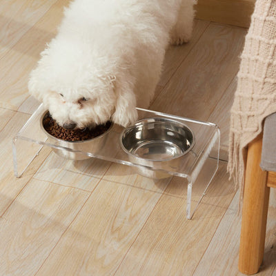 Acrylic Dogs And Cats Pet Feeder Small Cat Dog Feeding Rack Cj dropshipping